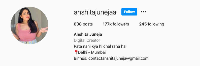 Anshita Juneja (Instagram handle: @anshitajunejaa)