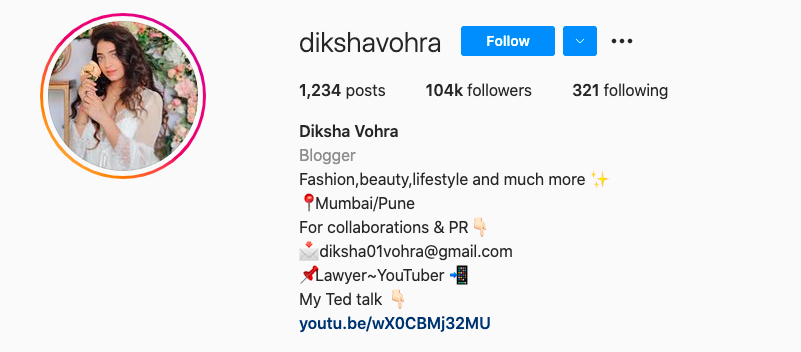 Diksha Vohra (Instagram handle: @dikshavohra)