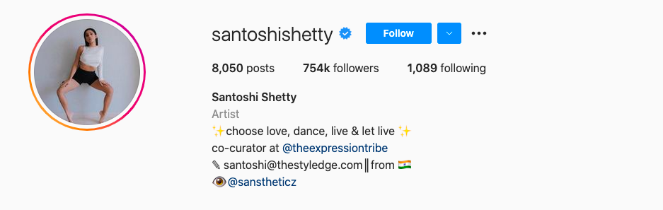Santoshi Shetty (Instagram handle: @santoshishetty)