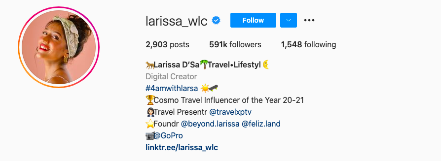 Larissa Dsa (Instagram handle: @larissa_wlc)