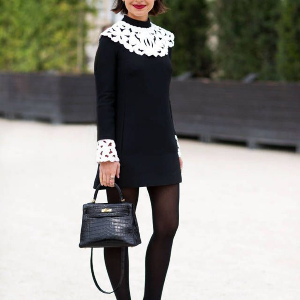 Dress + heels-Do you know how to wear tights this season-by stylewati