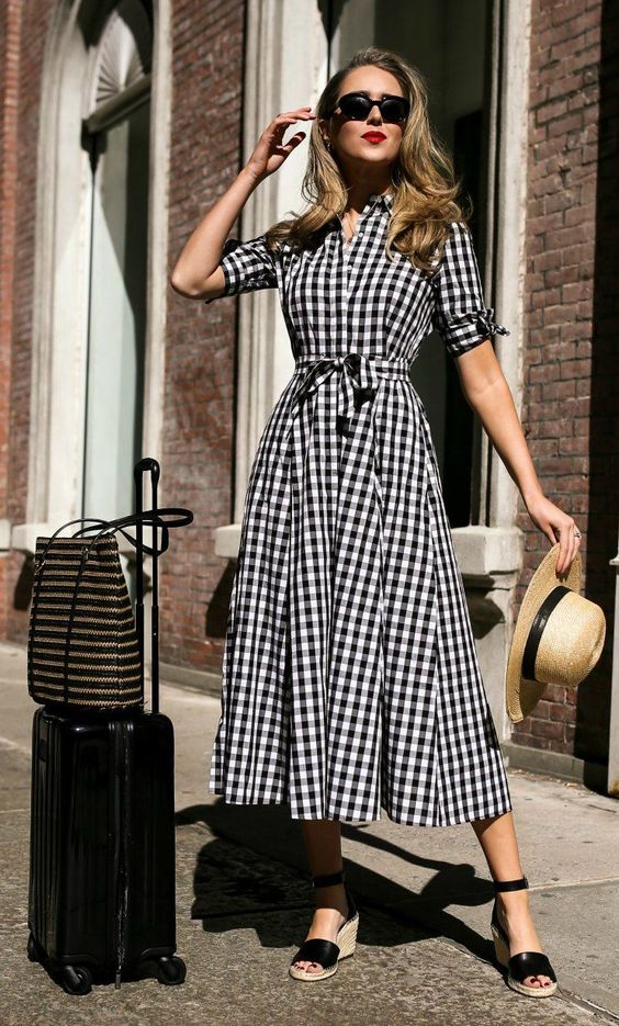 Gingham game strong-Travel outfits to take your style up a notch-by stylewati