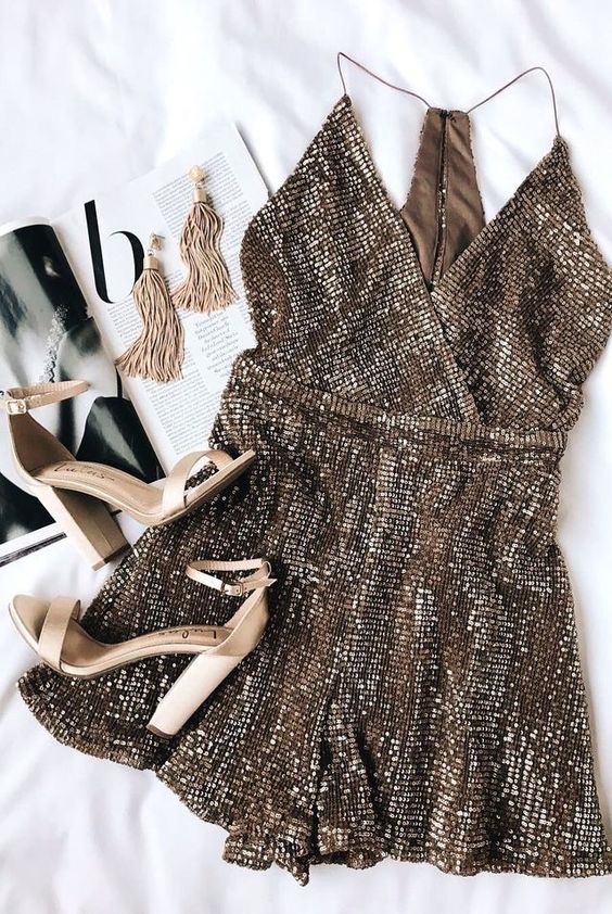 Metallic romper-6 metallic outfits that will update your 2021 look-by stylewati