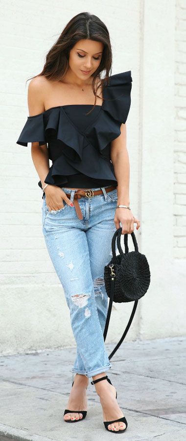Ruffled top-10 outfit inspiration that guarantee you slay the party night-by stylewati