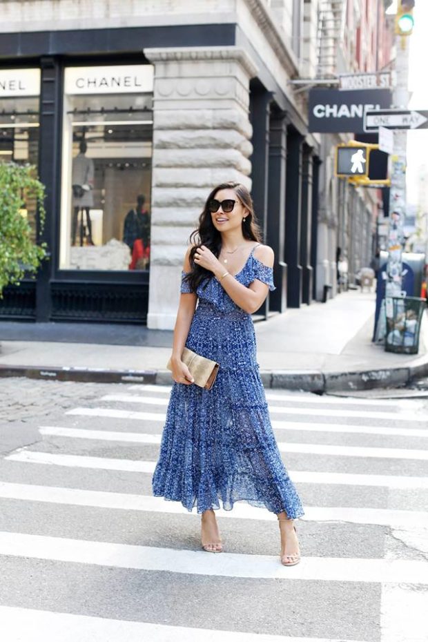The cold shoulder game-10 styling ideas when you buy a maxi dress