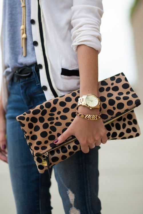 Animal print clutch-Go wild this season with animal print styling tips-by stylewati