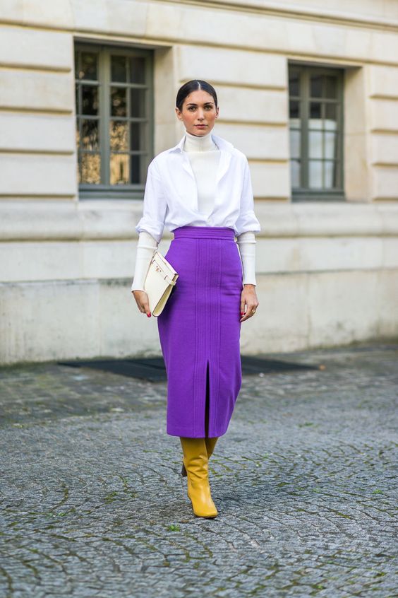 Midi skirt-How to wear the pantone colour of the year, Ultra Violet in 2021-by stylewati