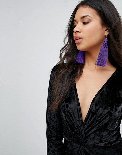 Tassel earrings-How to wear the pantone colour of the year, Ultra Violet in 2021-by stylewati