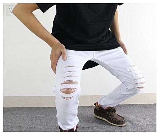 Men's Torn White Ripped Jeans-Top 10 Spectacular Designs of Ripped Jeans for Men and Women-By strylewati