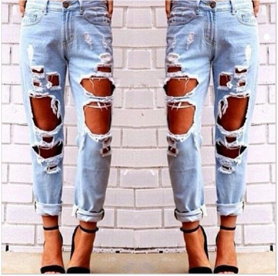 Ripped Women's Jeans, Rolled Up-Top 10 Spectacular Designs of Ripped Jeans for Men and Women-By strylewati
