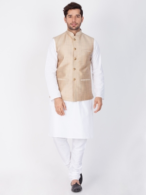 kurta with bandhgala - 9 white holi outfit ideas to inspire your topical fashion in 2022-by stylwati