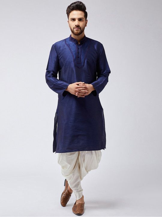 kurta with dhoti pants Top 10 Indian Traditional Dresses for Men - by stylewati