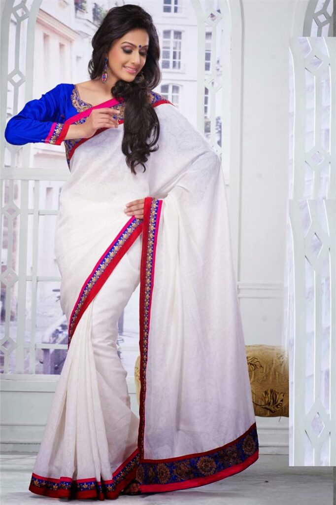 white saree - 9 white holi outfit ideas to inspire your topical fashion in 2022-by stylwati