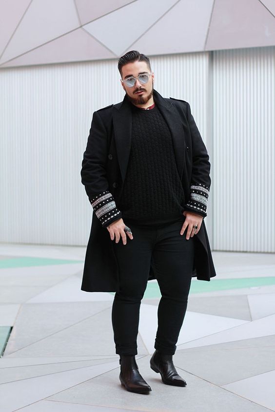 winter look - 10 Plus Size Outfit Ideas For Men- by stylewati