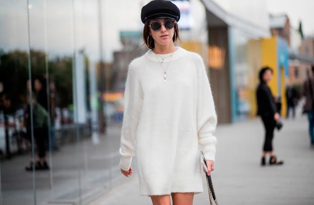 jumper with lauging oversized jumper 15 Trending Jumper Dresses Ideas for Women in 2022-by stylewati